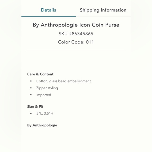 Anthropologie icon coin purse size 5” by 3.5” - Picture 5 of 12